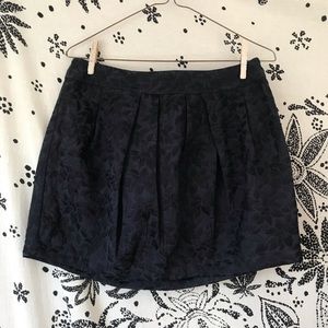 Charlotte Russe navy floral textured mini skirt